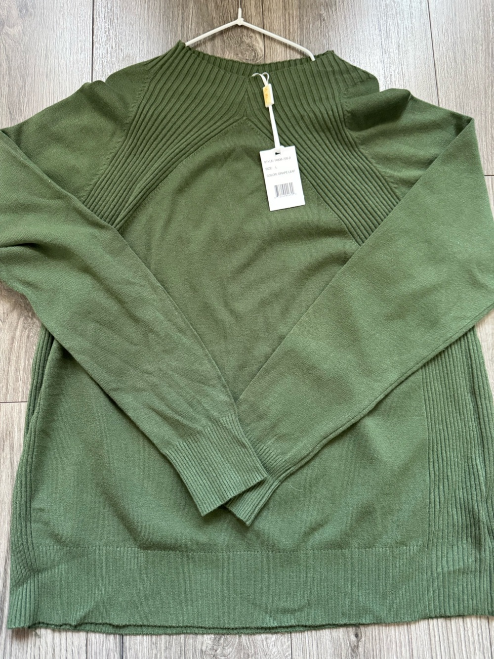 NWT Vila Milano Luscious Garment Dyed Compression Knit Sweater Olive Green